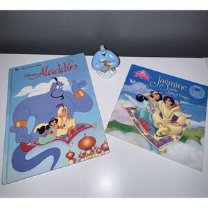 Disney's Aladdin A Big Golden Book & Jasmine Star Of Persia Aladdin Figure
